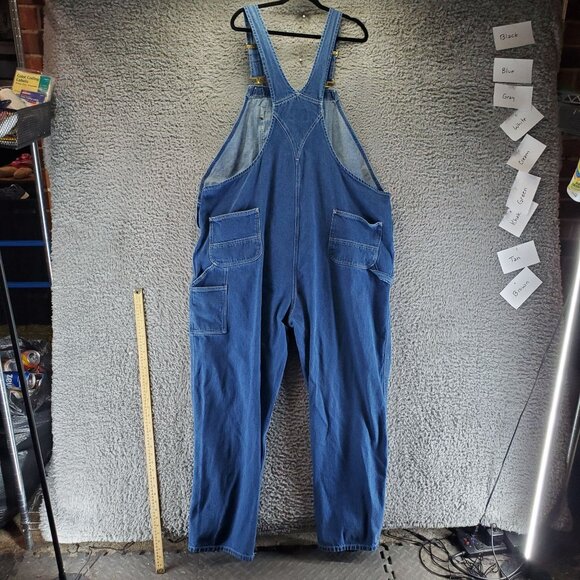 Carhartt Overalls Mens Size 48x34 Blue 100% Cotton Denim Adjustable Straps - Picture 10 of 11